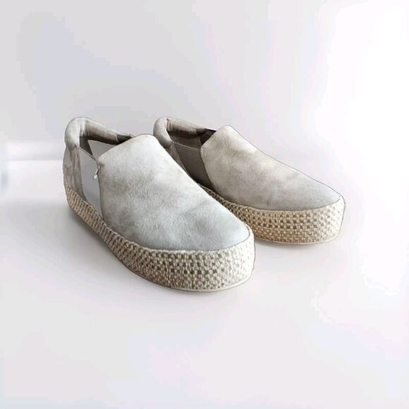 Vince Womens Wilden Suede Espadrilles Slip On Shoes Platform Grey Size 7 - Picture 4 of 10